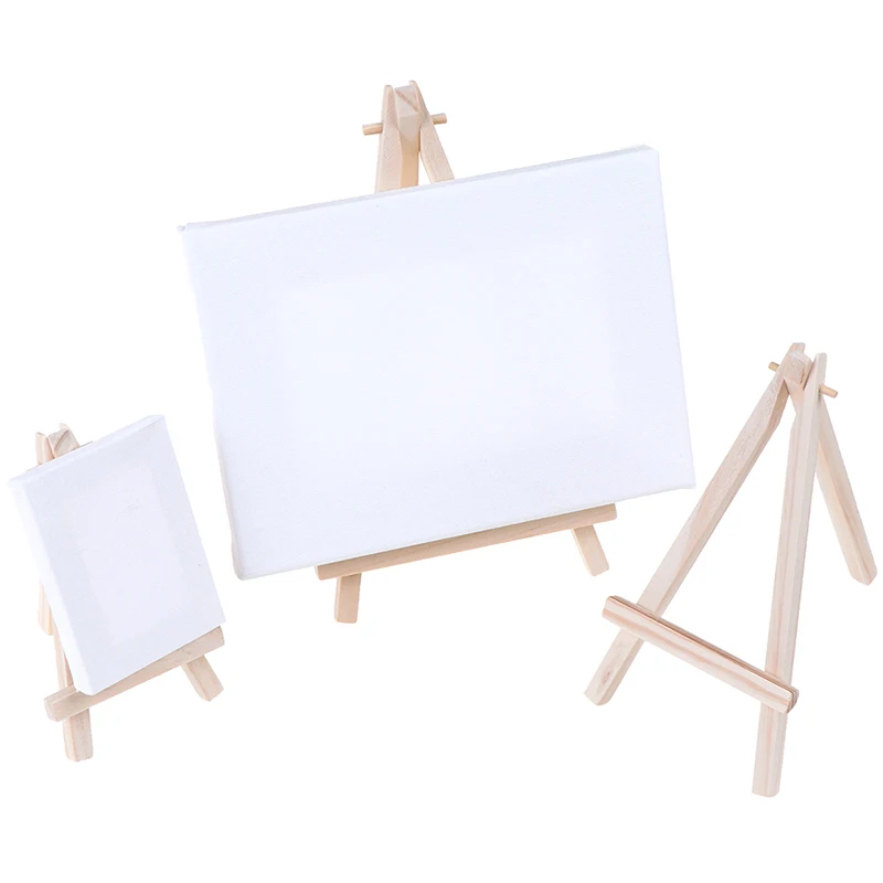 Mini Wooden Tripod Easel Display Painting Stand Card Canvas Holder Pure Cotton  Practical Desktop Pure Pine Wood Picture Frame