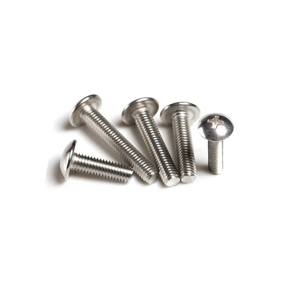 

304 Stainless Steel M6*8/10/12/14/16/18/20/22/25/30/35/40/45/50/55 Big Flat Head Bolts Cross Mushroom Screw Metric Thread