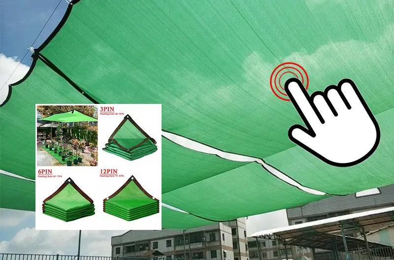 Description Picture 5 of item4/6/12PIN Black Sunshade Net Anti-UV Plant Cover Mesh Garden Sun Shed Gazebo Awning Outdoor Sun Shade Netting Shading 50~90%