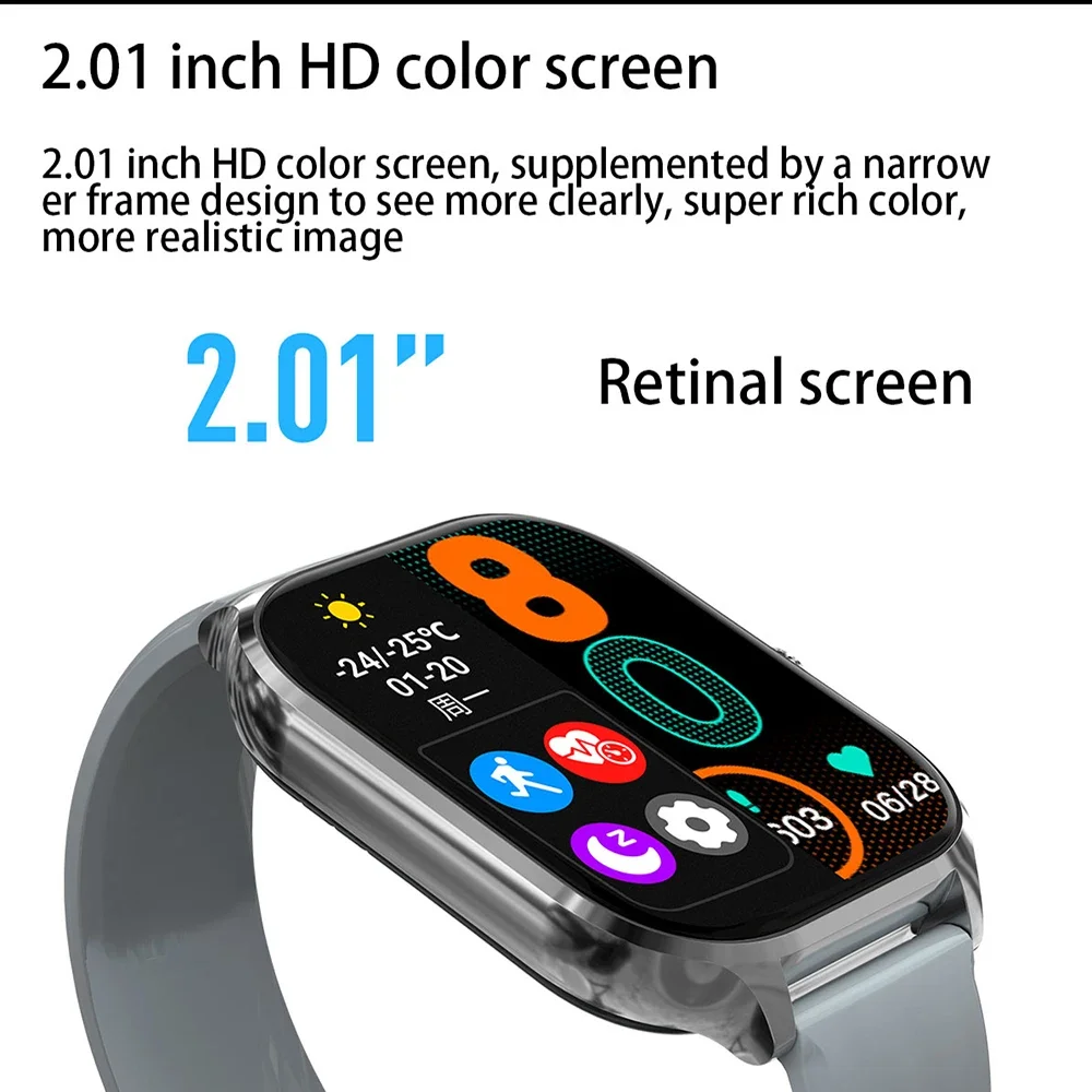 2.01'' Smartwatches Fitness Tracker Blood Pressure Monitor BT Call Sports Wrist Smart Watches for Men Women 2026 Android Phones 2