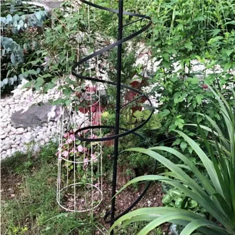 Spiral Umbrella Style Garden Trellis Iron Plant Support for Roses and Clematis Plug-in Climbing Vine Frame Durable Flower Stand