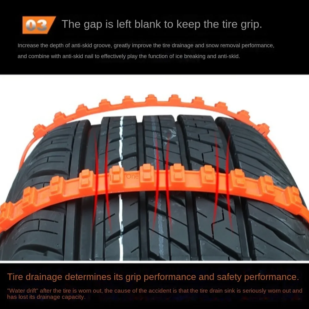 10Pcs Anti Skid Snow Chains Anti Slip Car Winter Tire Wheels Chains 2 Grooves for Winter Outdoor Tire Emergency Car