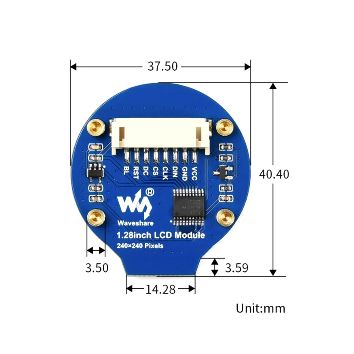 Waveshare 1.28 ġ  ÷ LCD ũ , 240x240 ȼ SPI  LCD Ȯ 