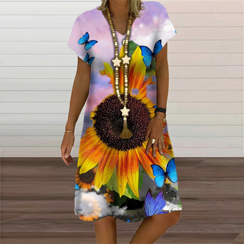 ladies sunflower dress SDERDZSE Summer Dresses Maxi Sundress Beach Dresses for Women M at Amazon Women's Clothing store a perfect boho midi for summer occasions Custom Made Sunflower Garden Dress