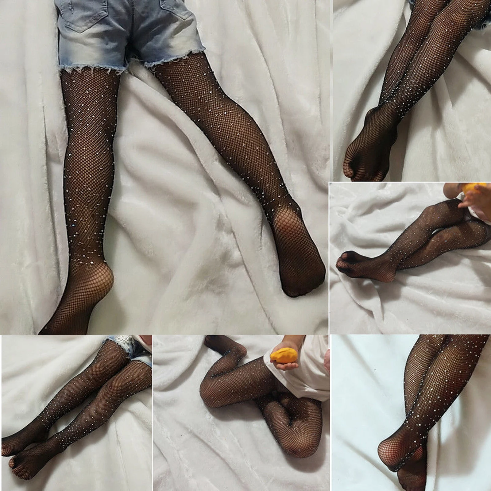 Children Tights Fashion girl tights children's Black Mesh sheer stockings for girls kids baby pantyhose Rhinestone thin tight Summer ballet tights children tights fishnet socks