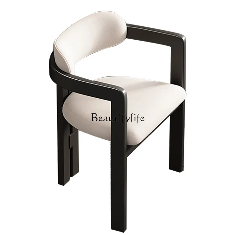 

Designer Solid Wood Dining Chair French Retro Domestic Backrest Art Small Chair