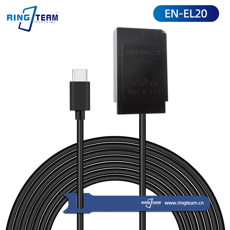 

EP-5C USB-C Type-C EN-EL20 Dummy Battery Power Adapter DC Coupler For Nikon 1 J1 1 J2 1 J3 1 S1 1 V3 1 AW1 COOLPIX A P950 P1000