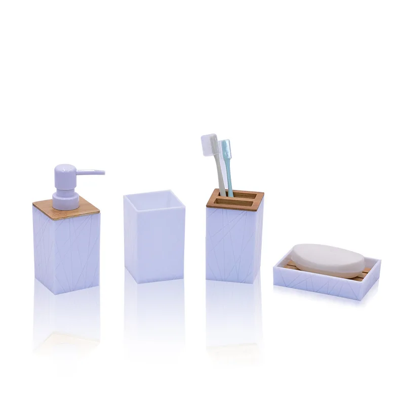 Bathroom Accessories Set Soap Dispenser Bottle Dish Washroom Toothbrush Holder Cup Suit Toilet Brush Shower Bath Organizer