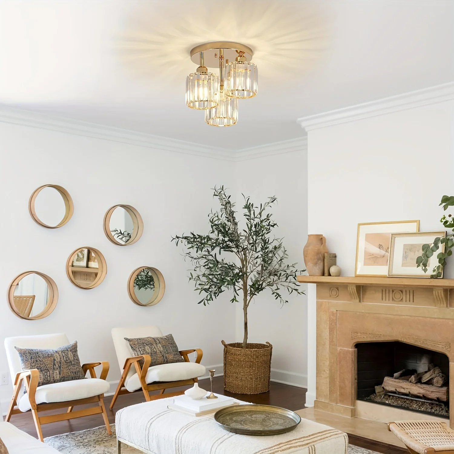 Gold Crystal 3-Light Chandelier 2