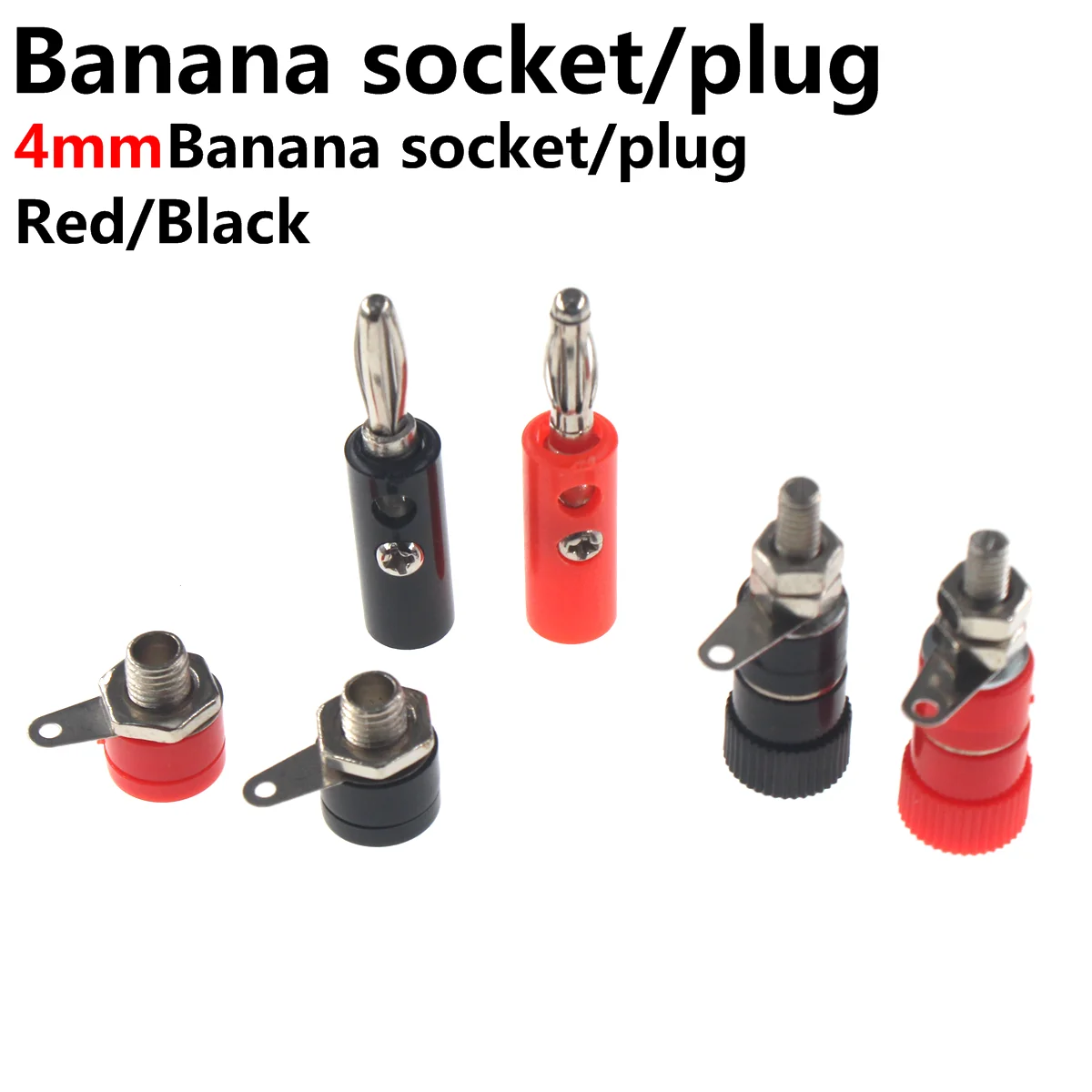 10Pair 20PCS Silver 4mm Banana Plug Male and Female 4mm JS910B Jack