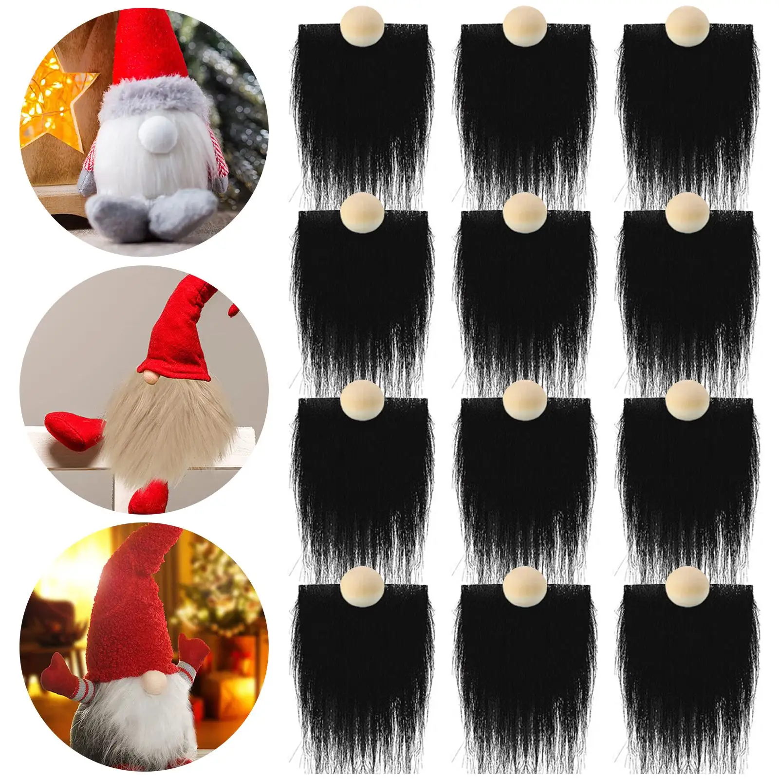 Pre-Cut Gnome Beard Unfinished Wooden Balls Holiday DIY Crafts Supplies 12x christmas decorations