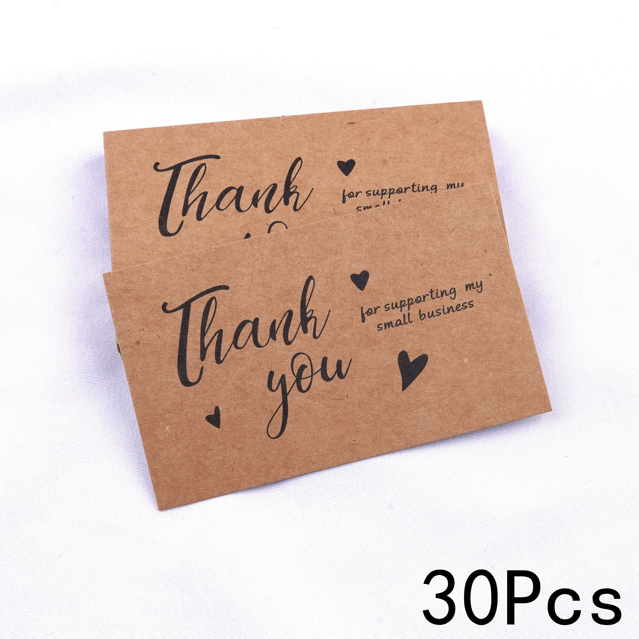 Kraft Business card size thank you cards for your small business -  CutCardStock