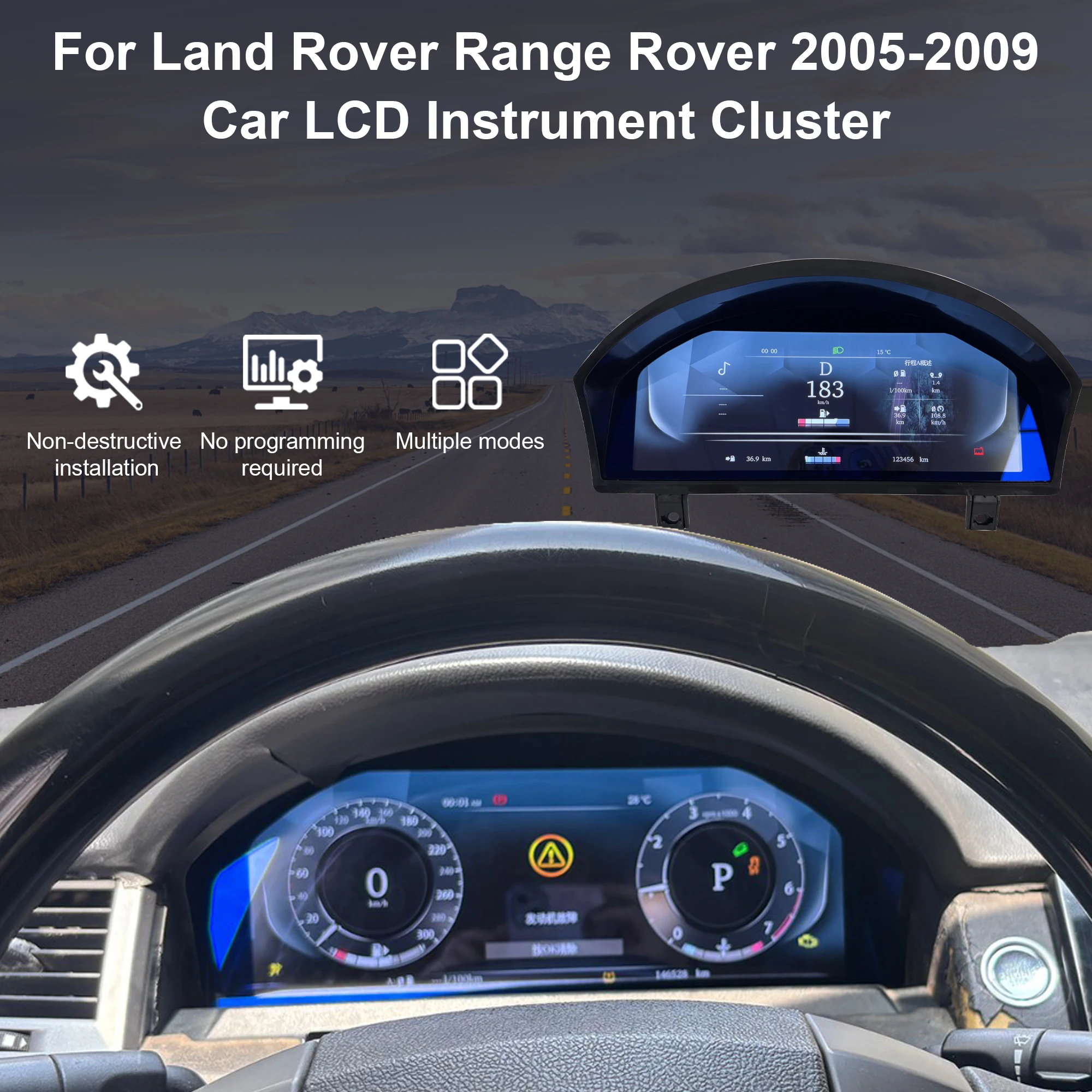 Digital Instrument Cluster For Land Rover Discovery 3 2004-2009/Range Rover Spor