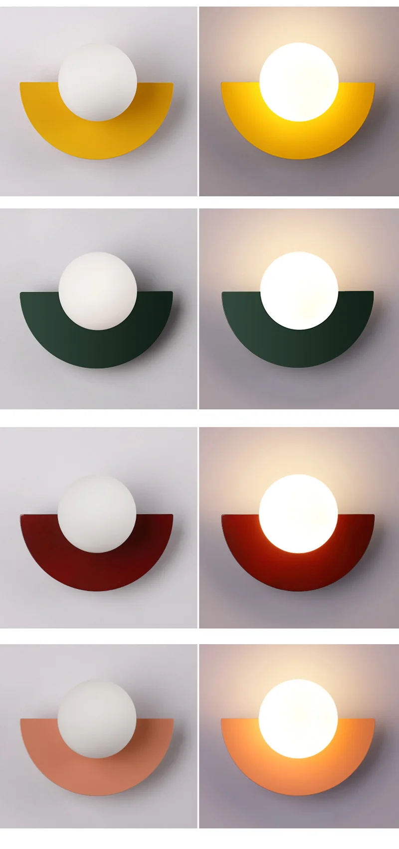 LED Wall Lamp Nordic Wrought Iron Bedroom Bedside Wall Light Simple Colorful Glass Ball бра Indoor Livingroom Sconce Home Decors