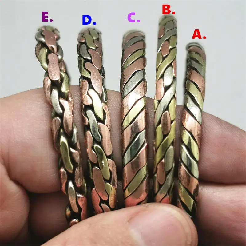 Metal Bracelet Indian Jewelry Rose Copper Wrapped Open Cuff Slim Bangles for Girls Boys BB-218