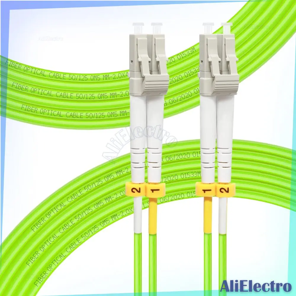 Волоконный 1 м/3 фута OM5 LC к LC волоконно-оптический соединительный кабель, 1-30 м, 40 ГБ/100 ГБ дуплексная фреза 50/мкм Многомодовые Волоконно-оптические кабели LSZH - 1 м (3 фута)