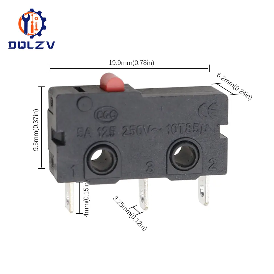 5A 125V250V KW12 Travel Limit Switch KW11-3Z-2 With Handle 16mm Contact Button Micro switch KW12-N 2Pin/3Pin KW12-A NO/NC image 6