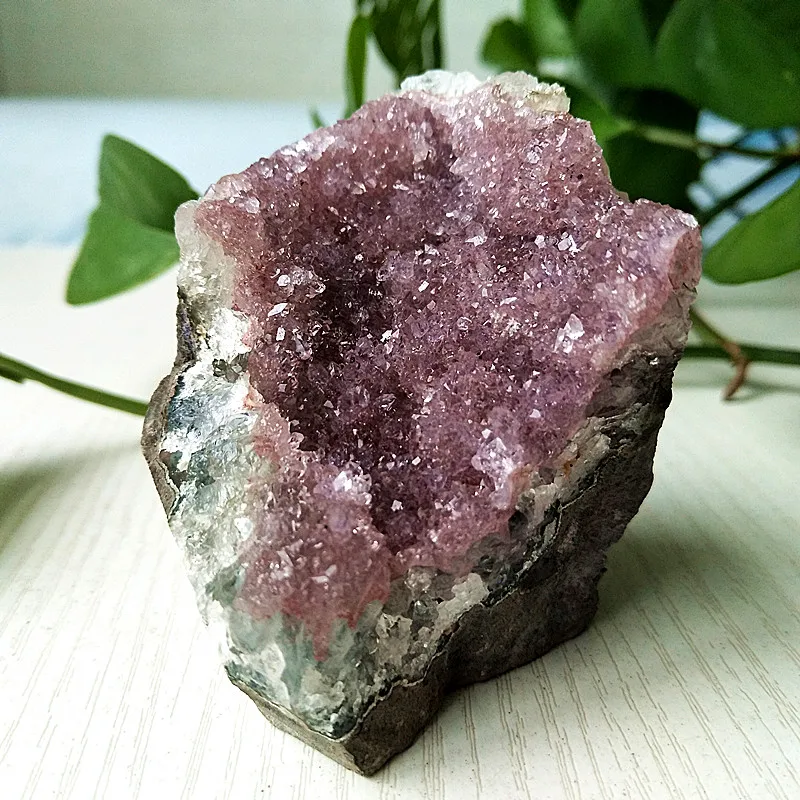 

Natural Stone Colorful Amethyst Geode Raw Crystal Quartz Cluster Mineral Room Decor Ornaments Variety of Color Healing Crystals