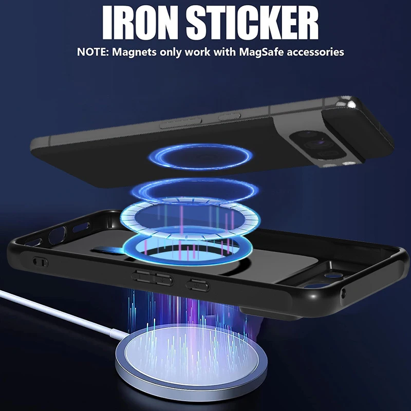 Magnetic Matte Geometry Pattern Phone Case with Magsafe Wireless Charging Compatibility