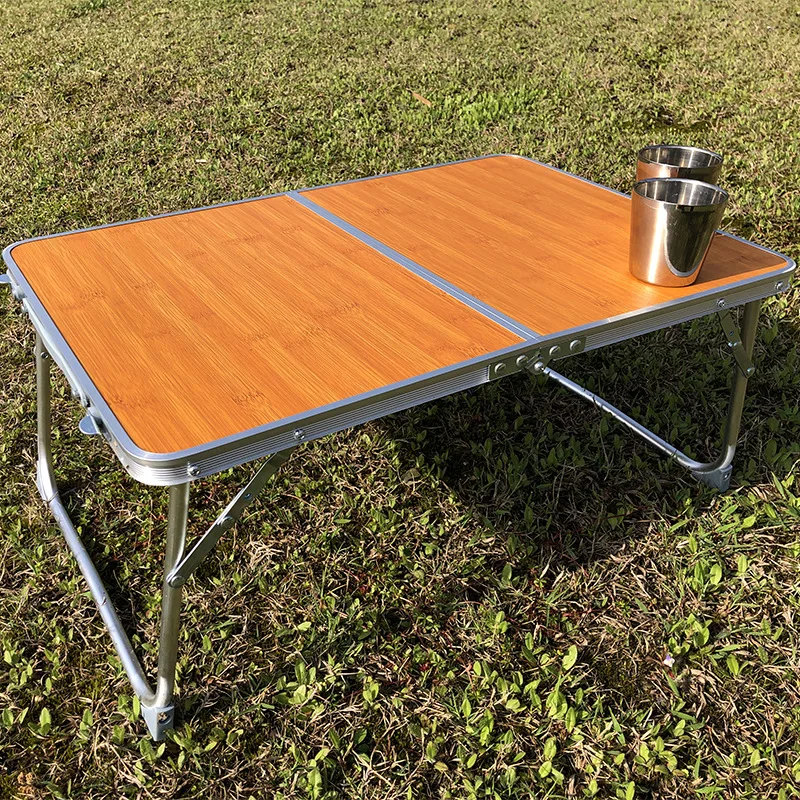 Oprolbare Campingtafel Van Bamboe, Inklapbare Picknicktafel Met Draagtas, Draagbare Klaptafel Voor Camping Barbecue Picknick Tuin Koffie Zb32909o