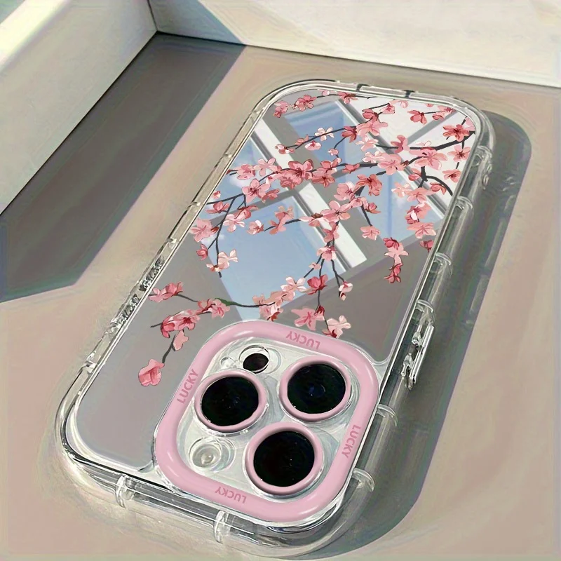 Cherry Blossom Shockproof Mirror Cover Phone Case