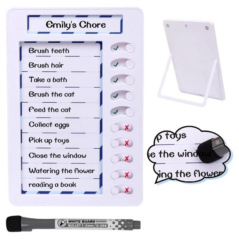 

1Set Erasable Chore Chart For Kids,Reusable To Do List Board My Chores Magnetic Dry Erase Checklist Board ABS