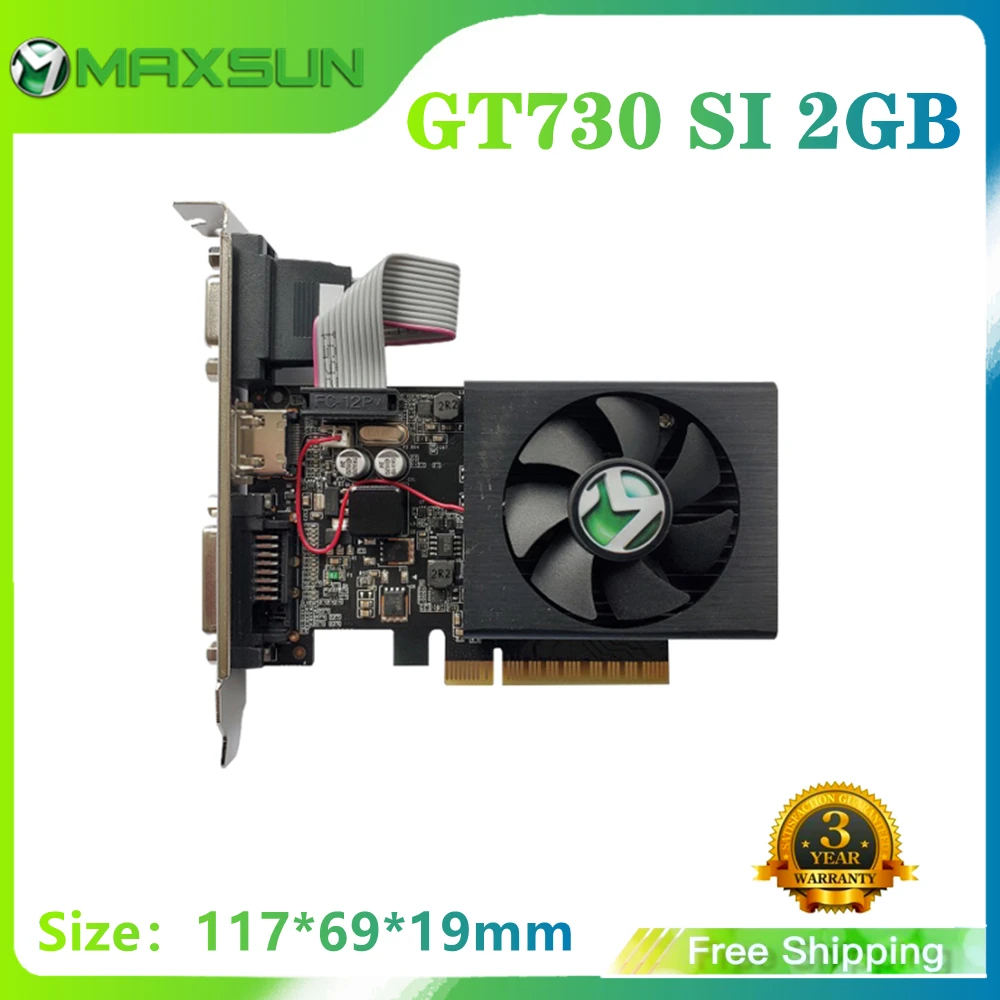 gpu computer MAXSUN Full New NVIDIA GT 730 SI 2GB GDDR3 HDMI-compatible VGA DVI Computer PC Gaming Video 64Bit Graphics Card Nvidia GPU latest graphics card for pc