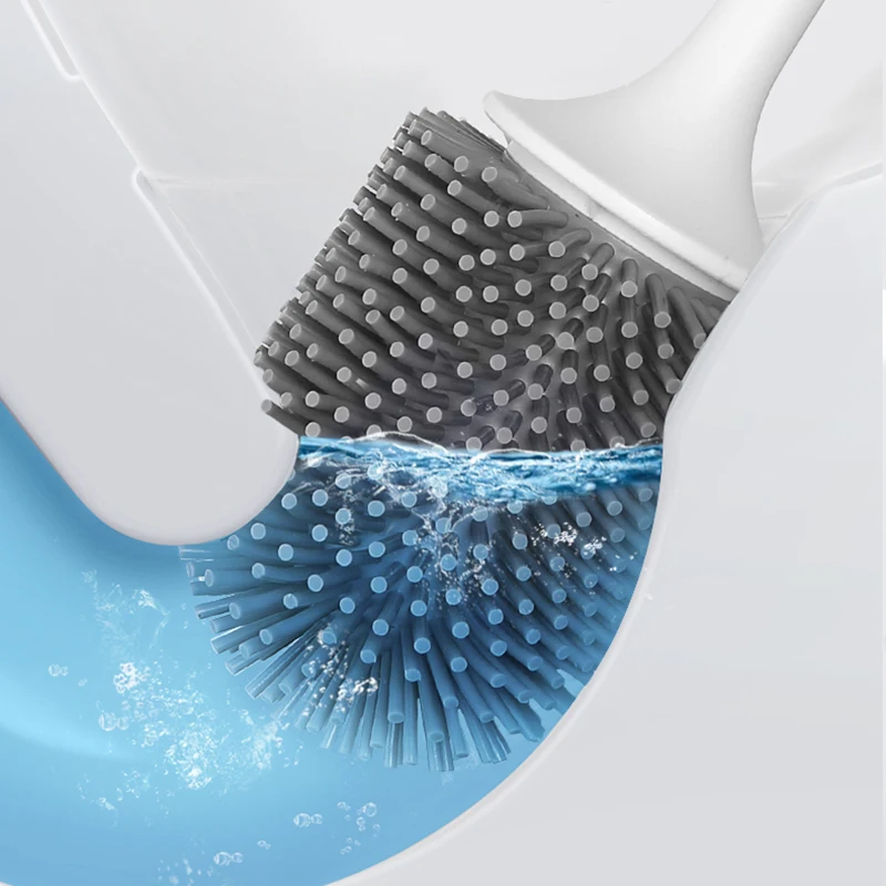 YOPIN home Silicone Toilet Brush for WC Accessories Drainable Toilet Brush Wall-Mounted Cleaning Tools Bathroom Accessories Set