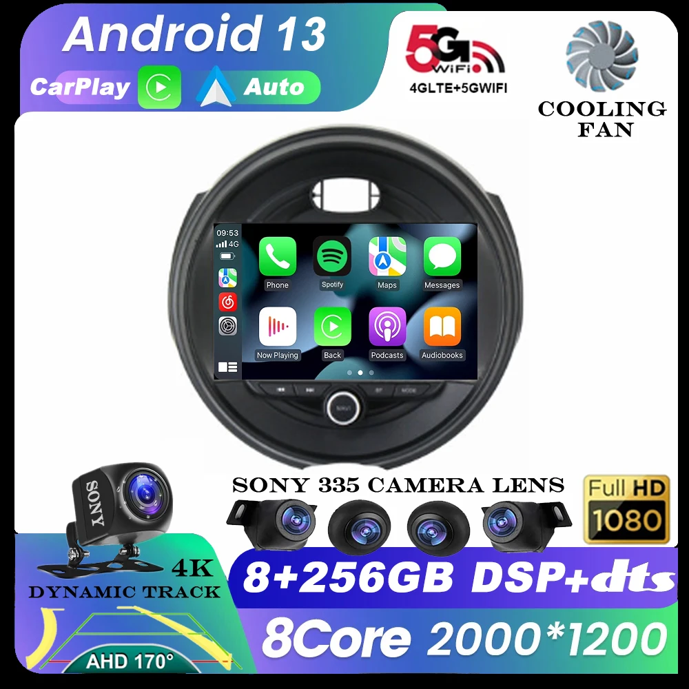 

Android 13 автомобильный радиоприемник для BMW MINI COOPER F54 F55 F56 F60 2015 - 2019 WIFI 4G Мультимедийный стерео плеер QLED беспроводной Авто Carplay
