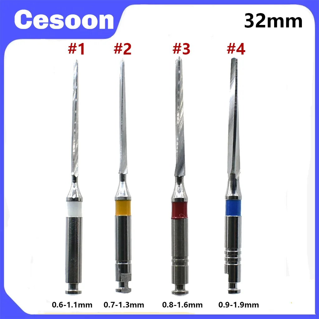 

Cesoon 4Pcs/Box Dental Metal Drills Screw Fiber Post Engine Drill Stainless Steel Reamers Endodontics Dentistry Lab Materials