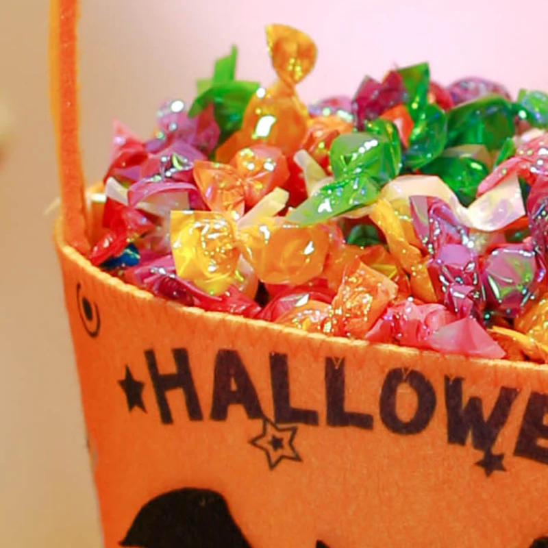 Halloween Theme Candy Bucket Bag Portable Candy Basket Kids Trick or Treat Bucket Halloween Party Decoration Supplies