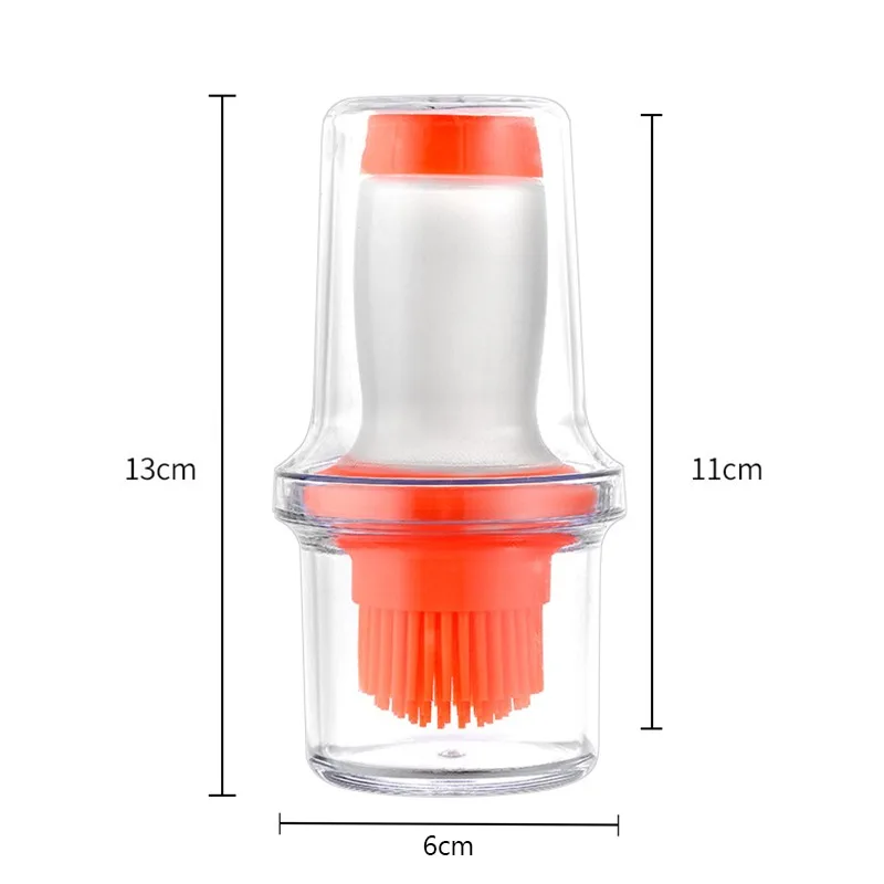 Portable Oil Sauce Spice Bottle Oil Dispenser With Silicone Brush For Cooking Baking BBQ Seasoning Kitchen Food Grade Can