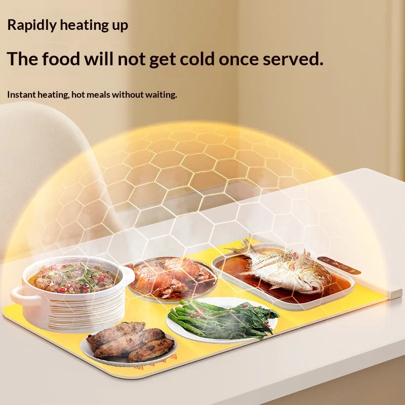 HOMEFISH Portable Multi-functional Table Mat Constant Temperature Home Heating Plate for Keeping Food Warm