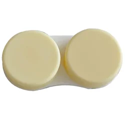 Candy Colored Contact Lens Storage Case - Travel Accessories Soaking Container (Milk Yellow)