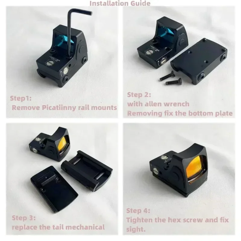 Mini Red Dot Sight Collimator Gl*ck Rifle Reflex Sight Fit 20mm Weaver Rail