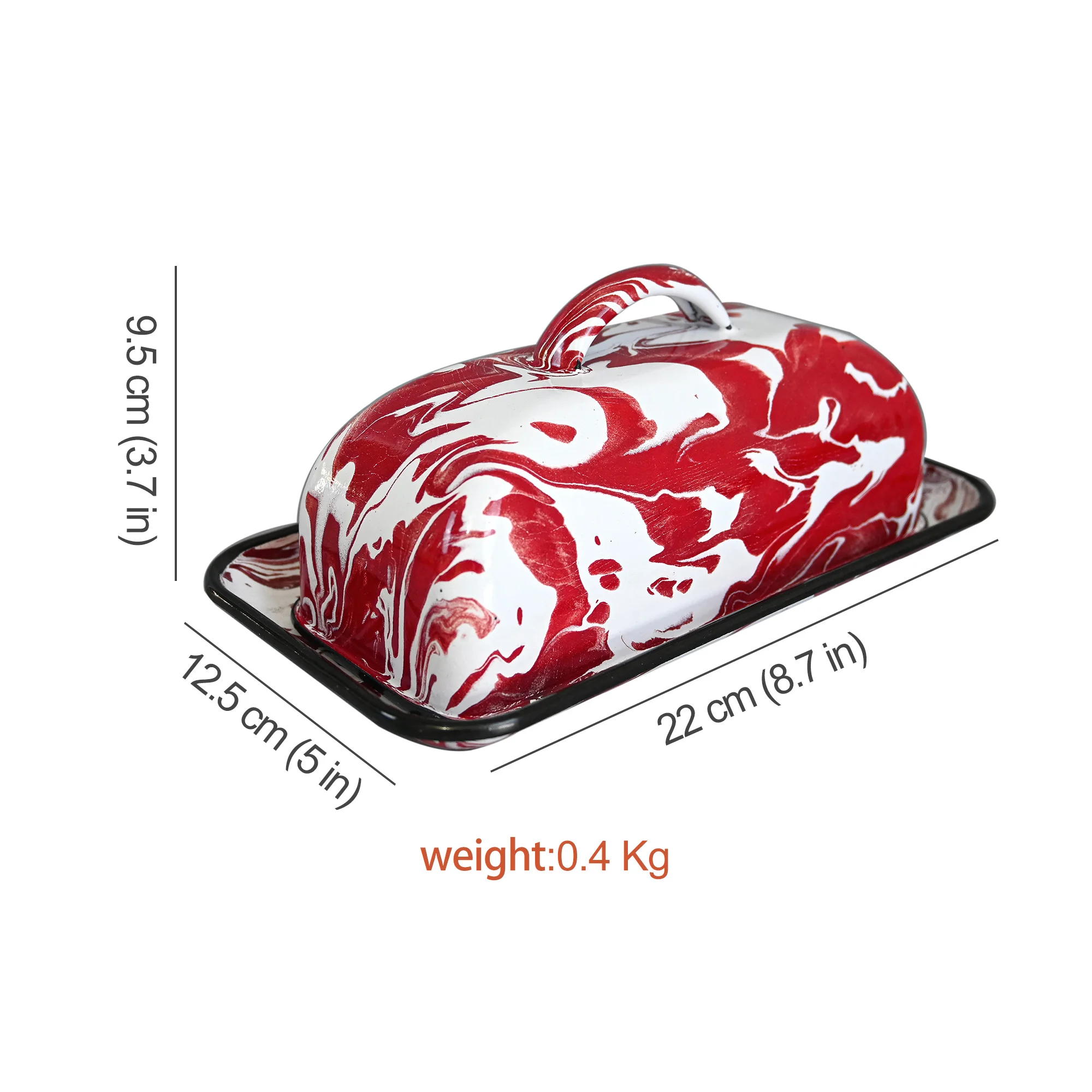 Retro Darmhouse Style Dishes Metal Butter Dish With Cover Applicable To Workbench Non-Damable Container