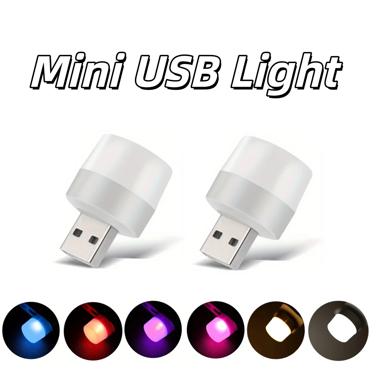 Compact RGB Colorful USB LED Night Light for Home and Bedside Decor