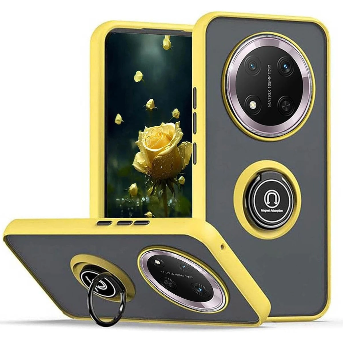 Armor Matte Case with Ring Magnetic Stand Holder - Shockproof and Stylish Cover
