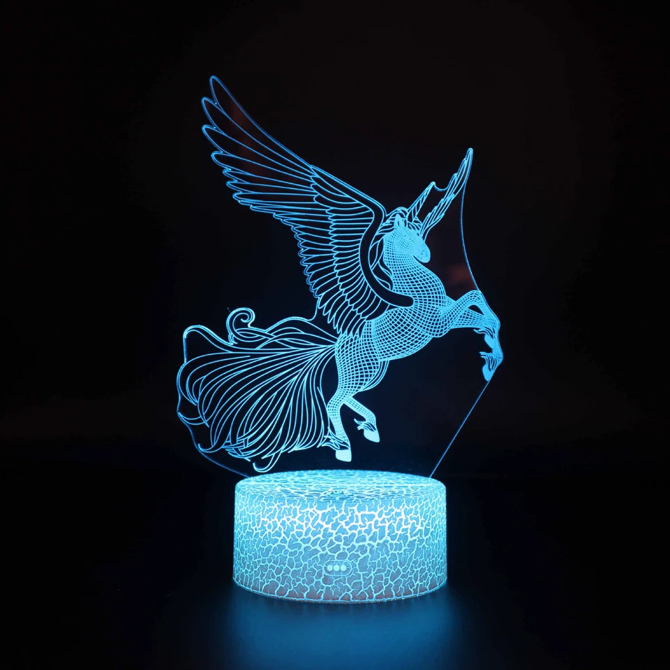 3D Illusion Unicorn Table Lamp For Kids Room Decor Touch Remote Led Lights Bedroom Decoration Night Light Holiday Birthday Gift night lamp for bedroom wall Night Lights