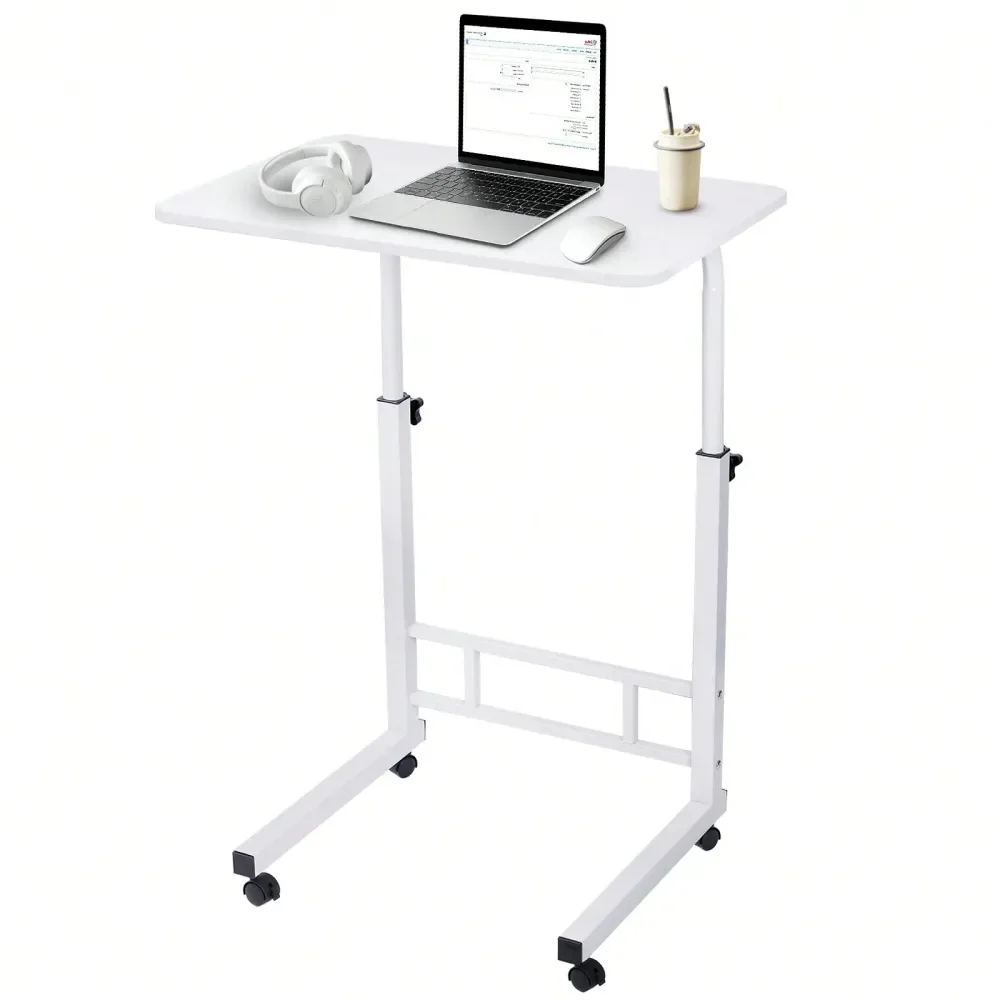 Height Mobile Computer Desk For Small Space Rolling Writing With Wheels Corner Home Office Study Portable Bedrooms Work Size 23