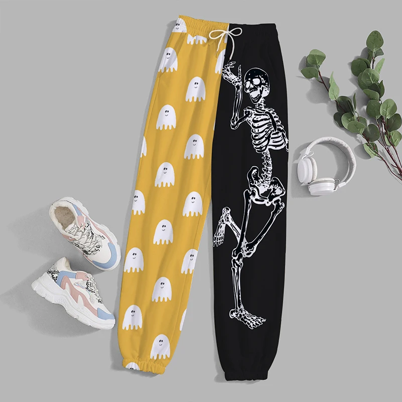 Autumn Winter Y2K Fashion Harajuku Long Pants Women All Match Loose Casual Chic Female Clothes High Waist Casual Print Trousers