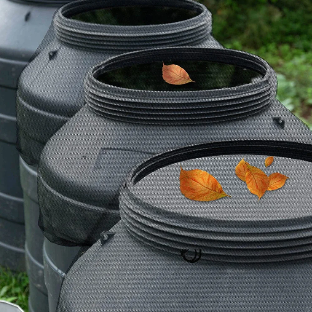 Rain Barrel Cover 1-5PCS Outdoor Mesh Cover Netting for Rain Barrels PE Water Collection Buckets Tank Rain Harvesting Tool Protector For Garden