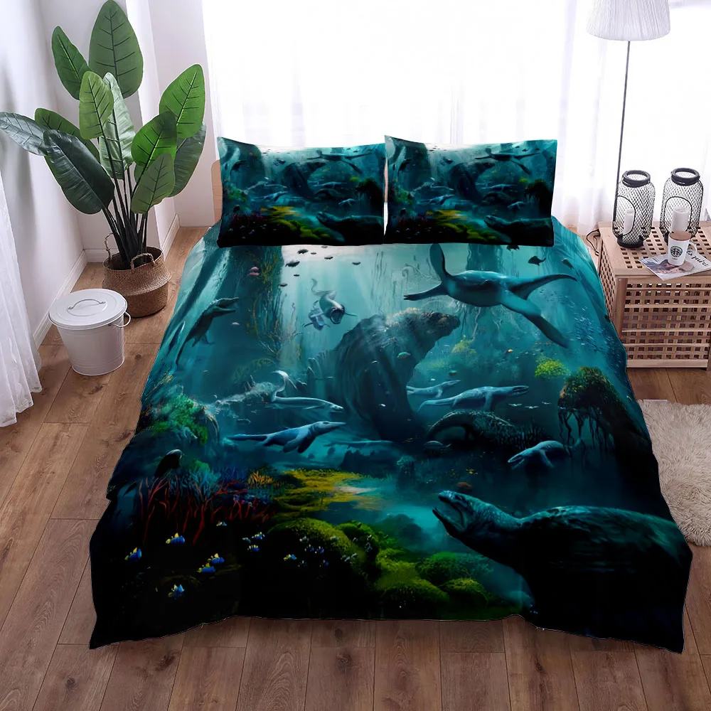 World Dinosaurs Children Duvet Cover Set EU Single Double King US Twin Full Queen Size  Bed Linen Set 3