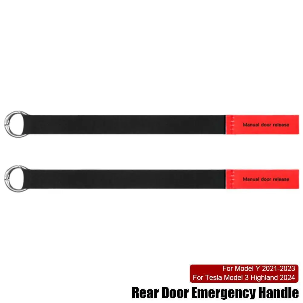2PCS Rear Door Emergencies Safety Pull Rope For Tesla Highland For Model Y-Emergency Handle Car Accessory