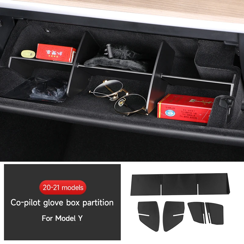 For Tesla  2013-2022 Model 3 Model Y copilot glove box partition car storage storage box interior modification