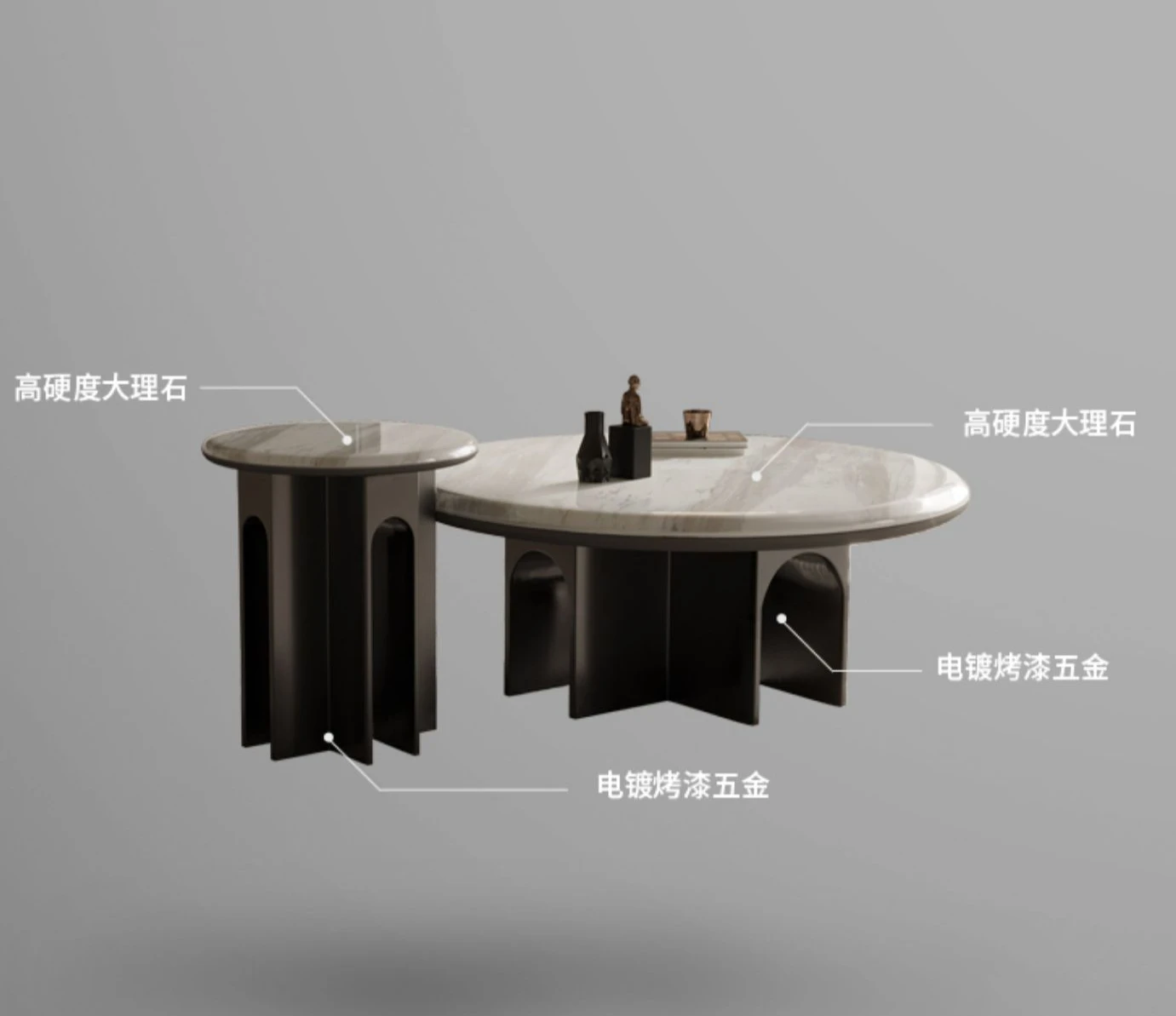 

Marble Living Room Trend Creative Minimalist round Small Coffee Table Combination