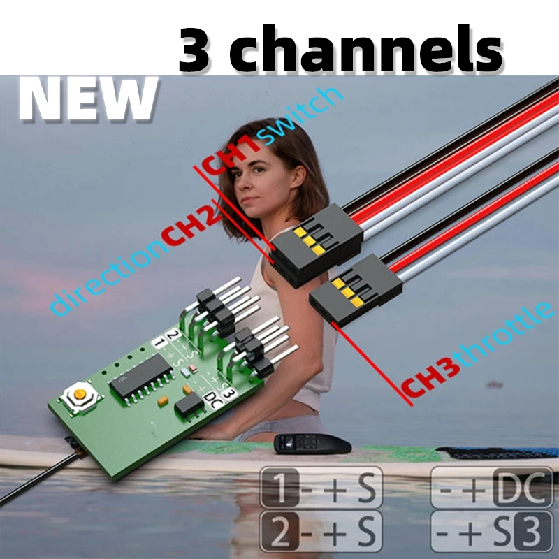 W6 2.4g Waterproof Remote Control Electric Skateboard Surfboard 3-channel Screen Remote Control Wireless Charging remote control surfboard