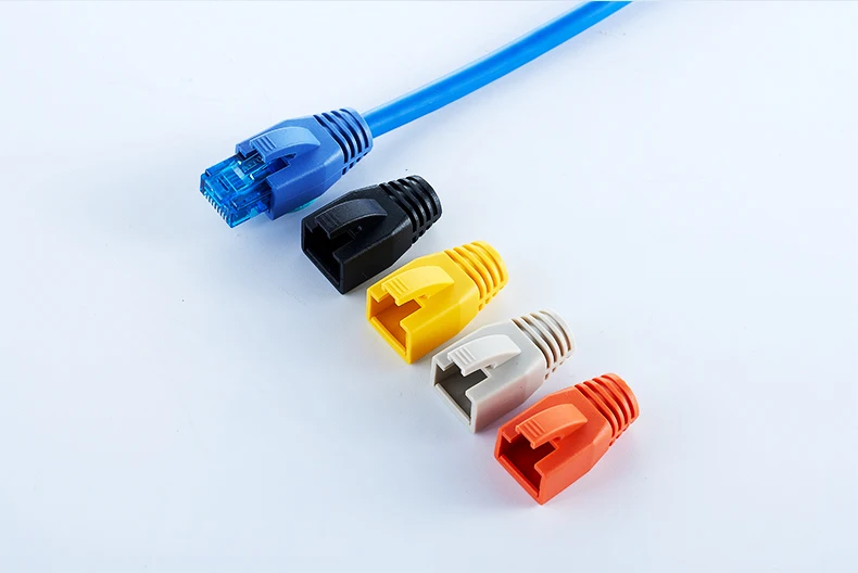 RJ45 Cat7 캡 Cat6a 네트워크 이더넷 케이블 커넥터 Cat 7 플러그 보호 다색 부츠 외장 색상 부시 OD 8.5mm