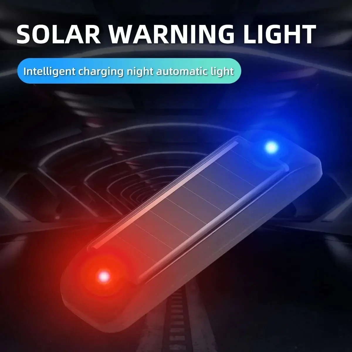 Strobe Light Solar Power Warning LED Flashlight Indicator for Car Motorcycles