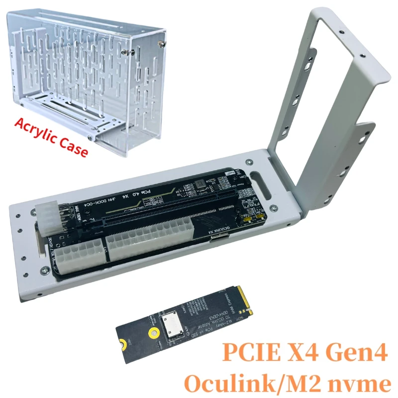 Laptop Egpu Metal Case Oculink M.2 Nvme Placa Gráfica Externa Gpu Dock Pci-e 4.0 x4 Notebook Agricultura Nuc Atx Placa de Expansão